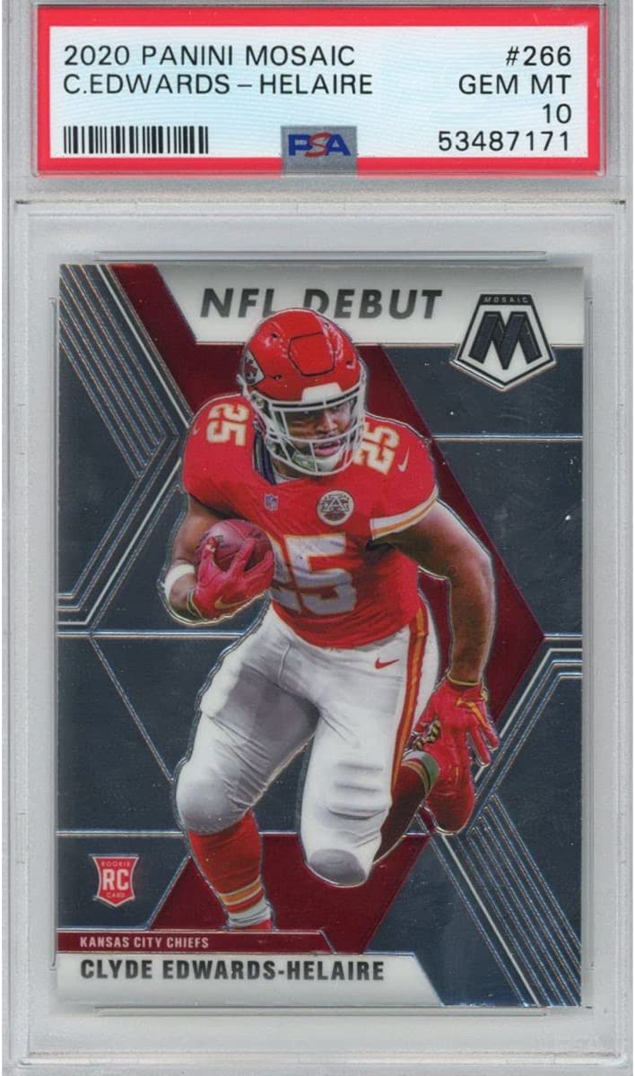 Graded 2020 Panini Mosaic Clyde Edwards-Helaire #266 Rookie RC Football Card PSA 10 Gem Mint