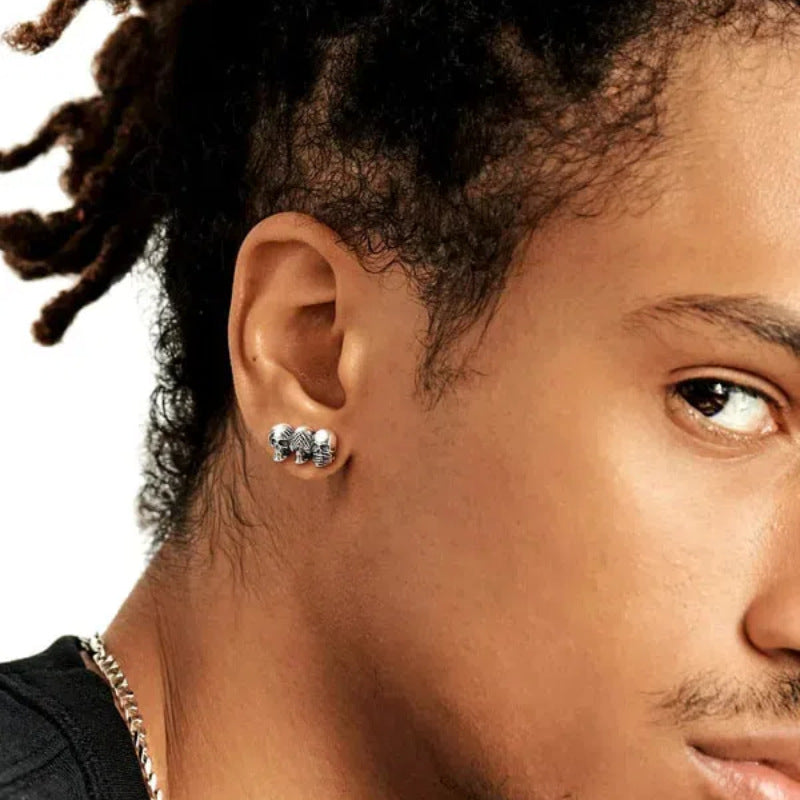 Halloween Decoration Three Skull-shaped Earrings