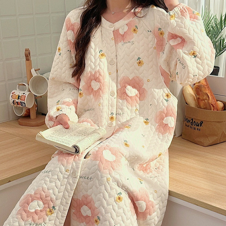 Air Cotton Sandwich Maternity Belt Chest Pad Breastfeeding Sweet Cute Sleeping Dress Confinement Clothing