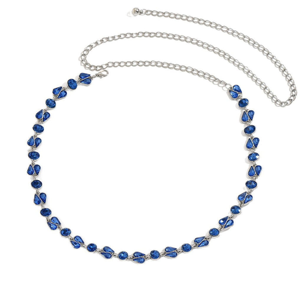 European And American New Style Personalized Creative Design Blue Water Drop Geometric Body Chain Fashionable Fresh Style Waist Decoration Waist Chain