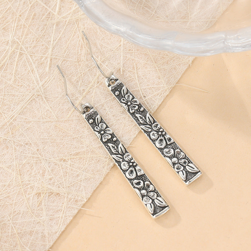 Copper Venetian Garden Floral Bar Earrings