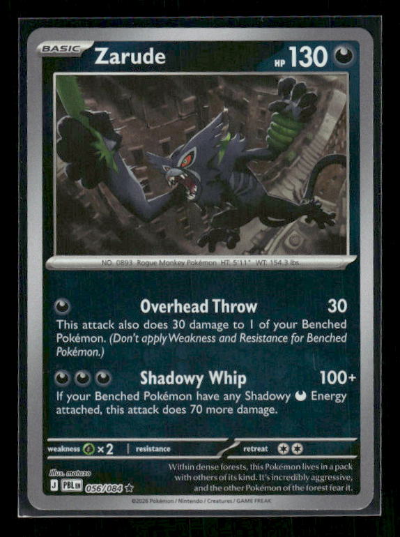 Zarude 2026 Mega Evolution: Pitch Black #56/84 Reverse Holo