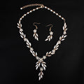 Earrings necklace bridal jewelry three-piece alloy plating European and American bride set jewelry set
