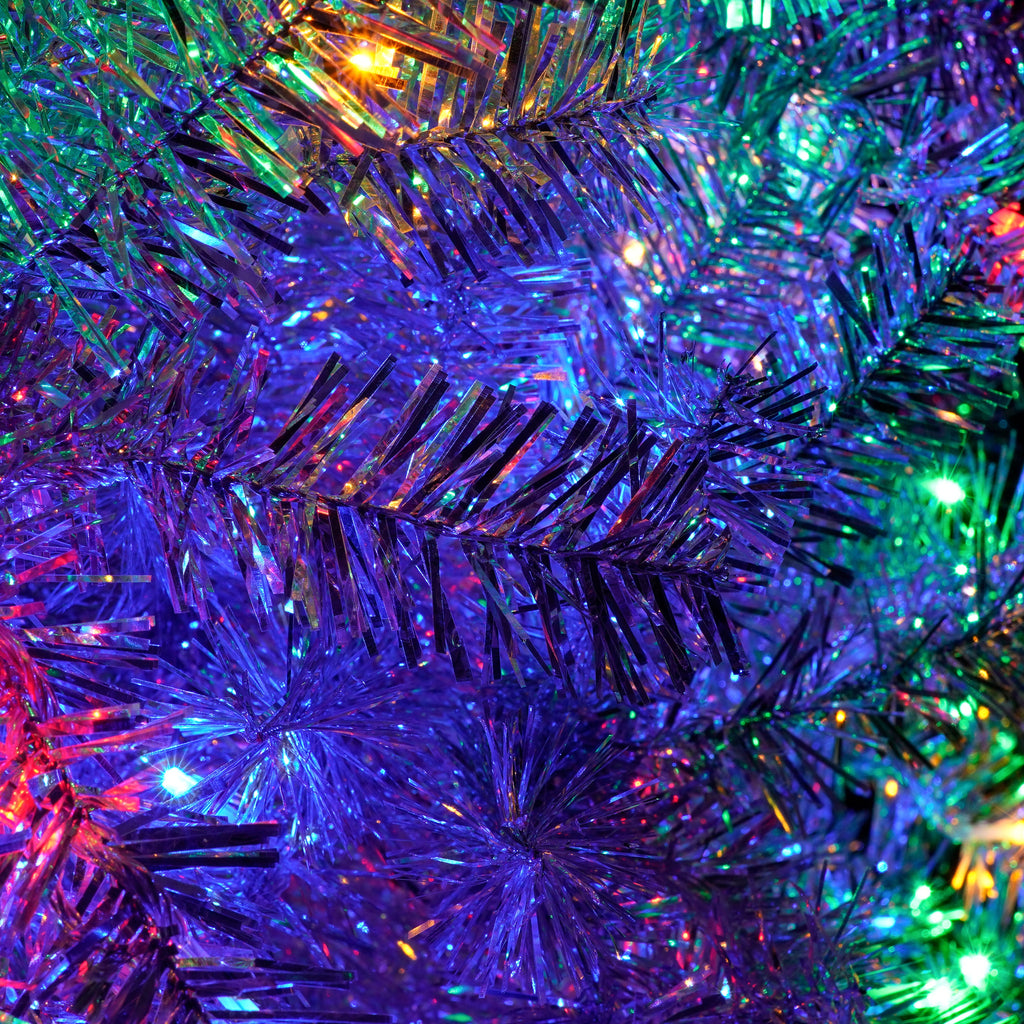 7.4FT Sliver Pre-Lit Artificial Christmas Tree