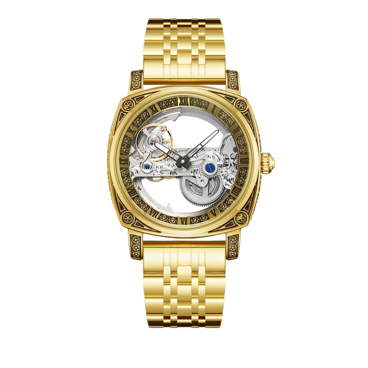 Relief-embossed Vintage Luminous Self-winding Mechanical Watch