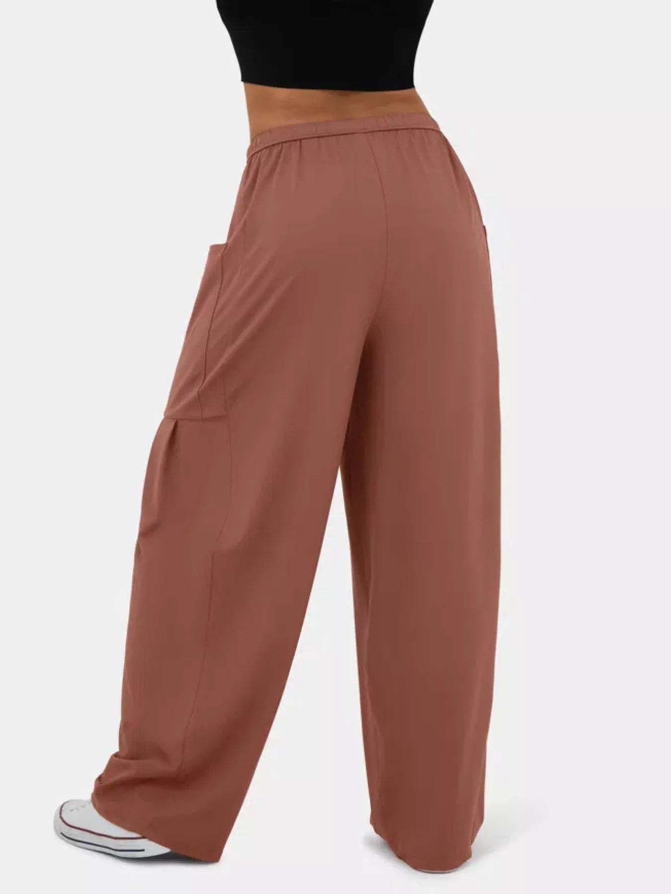 High-Waisted Drawstring Wide-Leg Pants