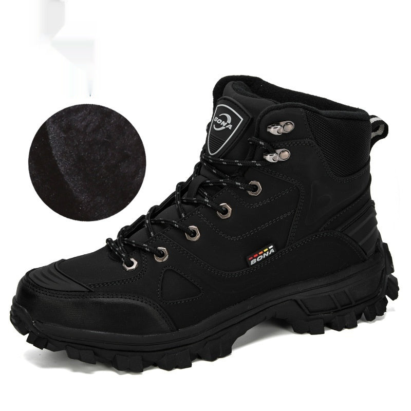 Men's Winter Thickened High-top Shoes Fleece Lining Anti-slip Large Size