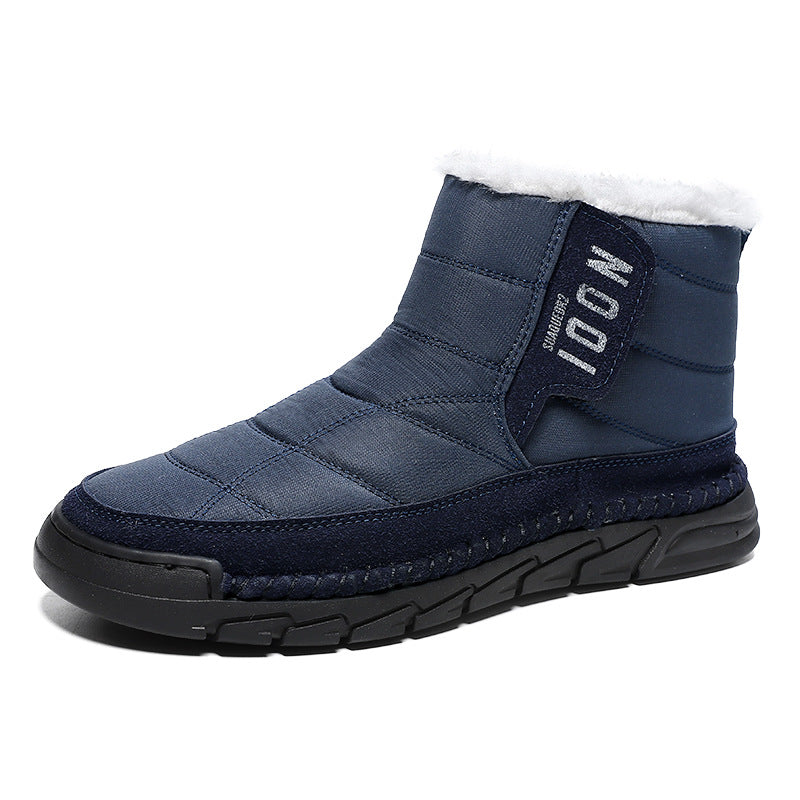 Plus-size Mens Winter Snow Waterproof Non-slip Cotton Boots With A Warm