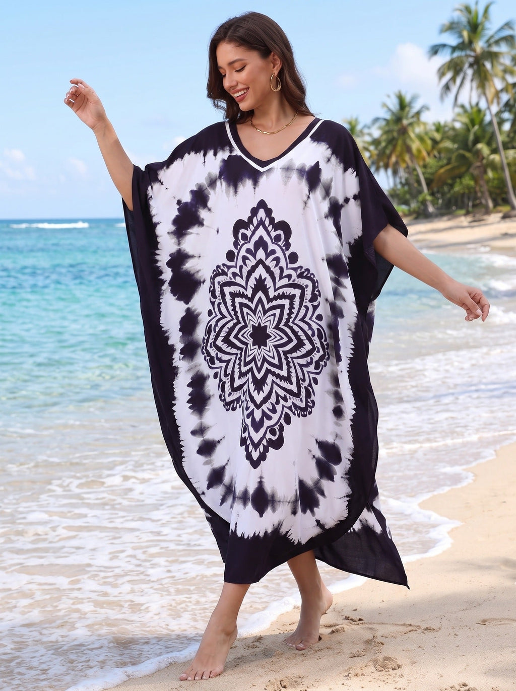 Kaftan Dresses For Women Bathing Suit Cover Up Caftan Maxi Beach Dresses