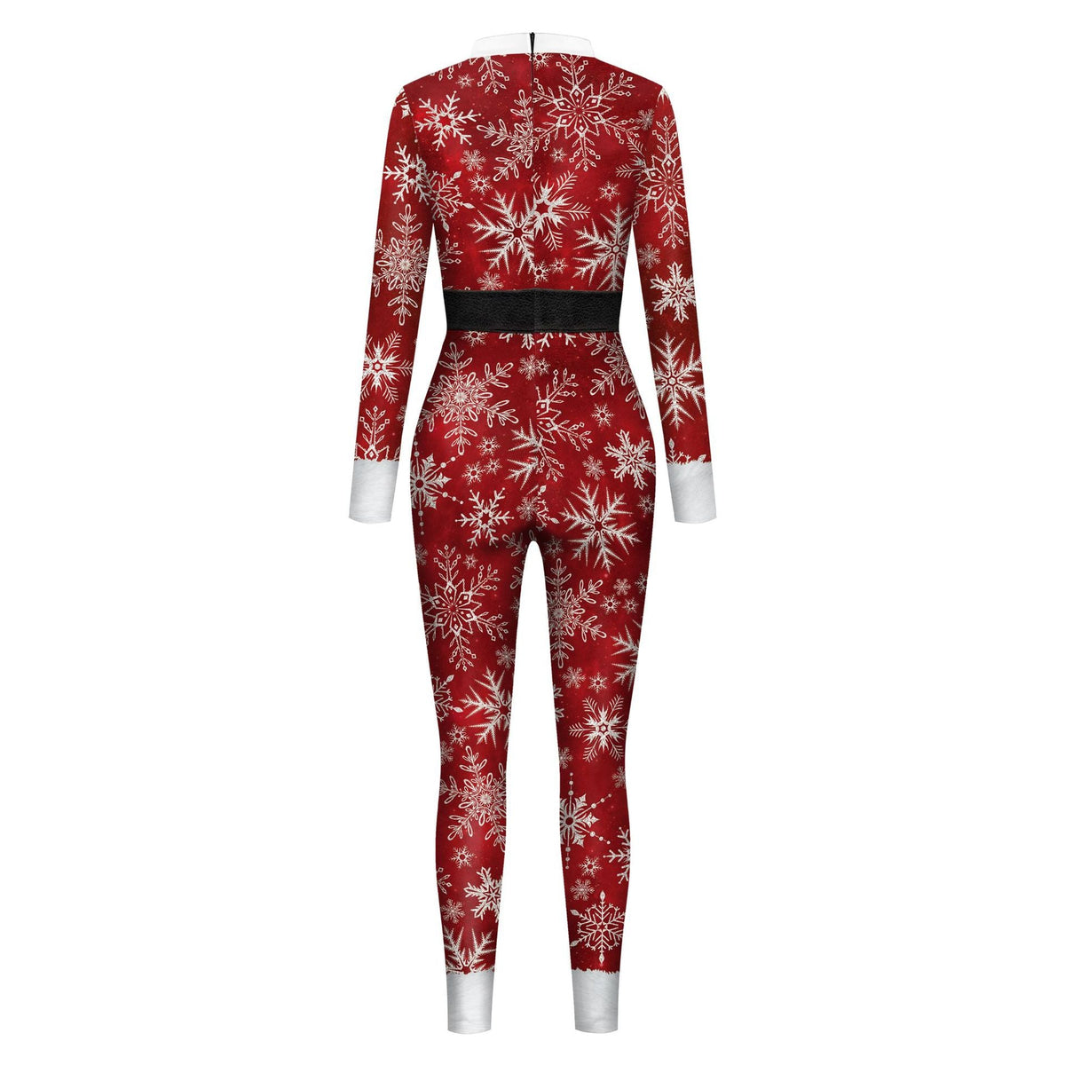 Christmas Clothing Snowflake Print One-piece Tight Jumpsuit