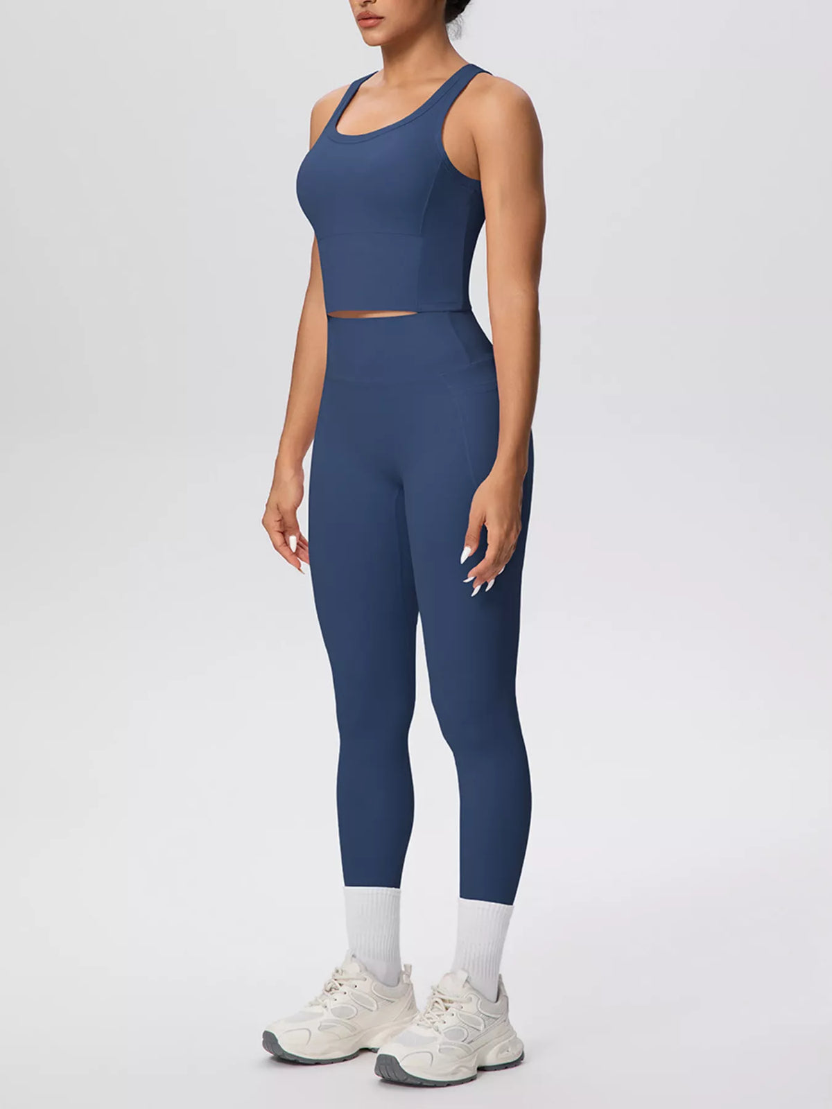 Scoop Neck Tank and High-Waisted Leggings Active Set