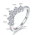 925 Sterling Silver Moissanite Ring For Women