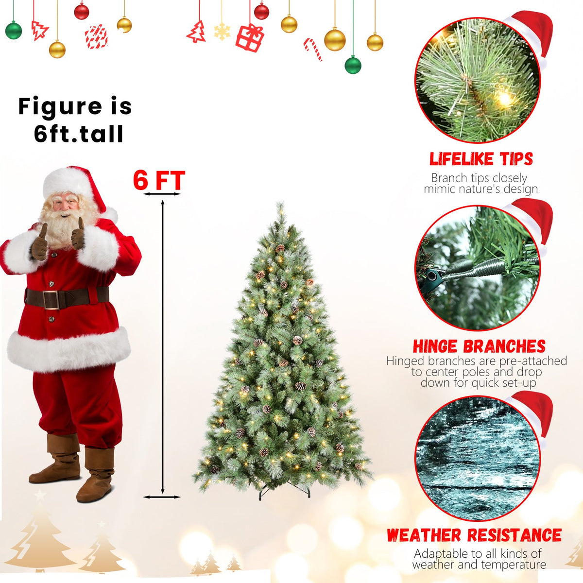 4FT Christmas Tree with 150 Warm Lights