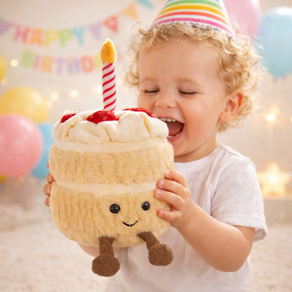 Pre-Order Strawberry Cream Birthday Cake Plush | Aesthetic Keepsake & Pretend Play Toy