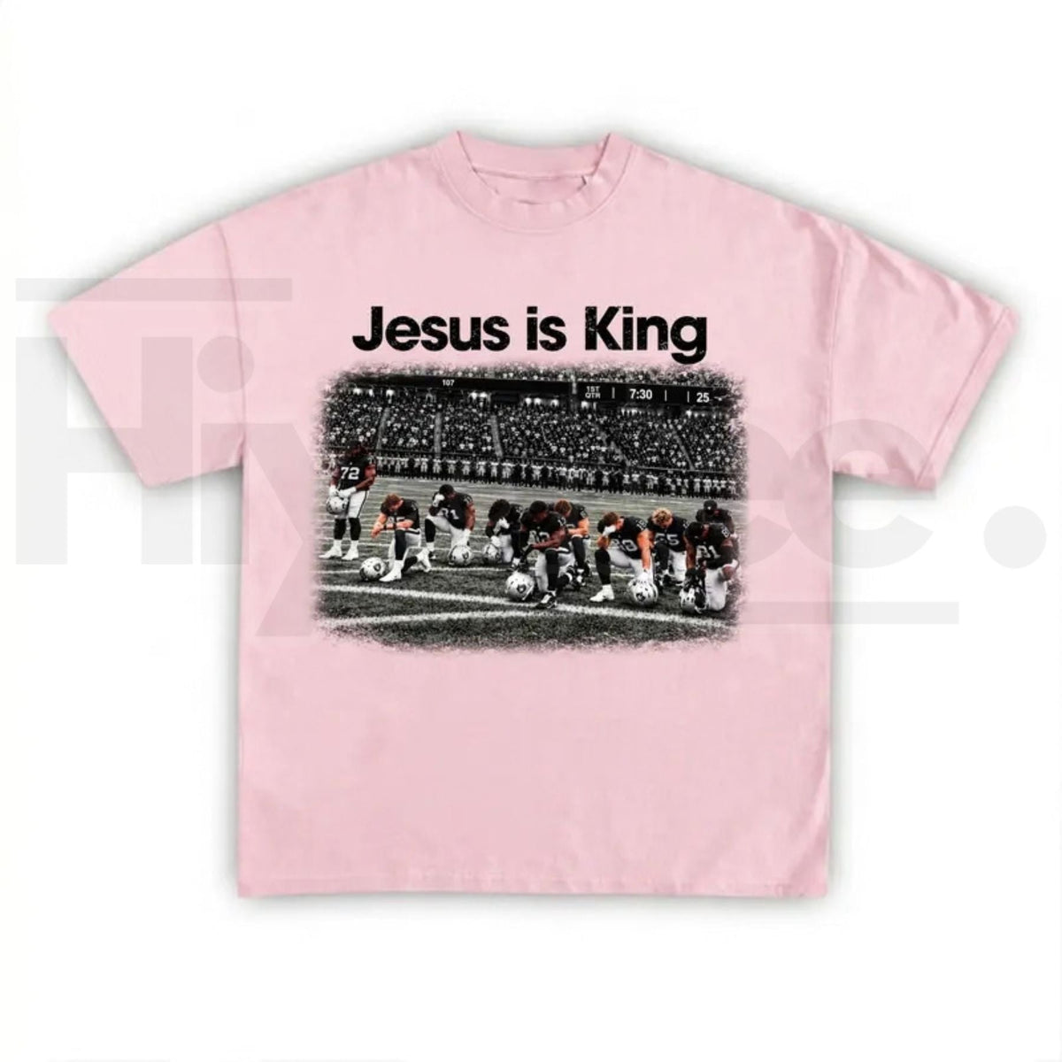 Jesus Is King Football T-Shirt – Retro Praying Team Graphic Tee