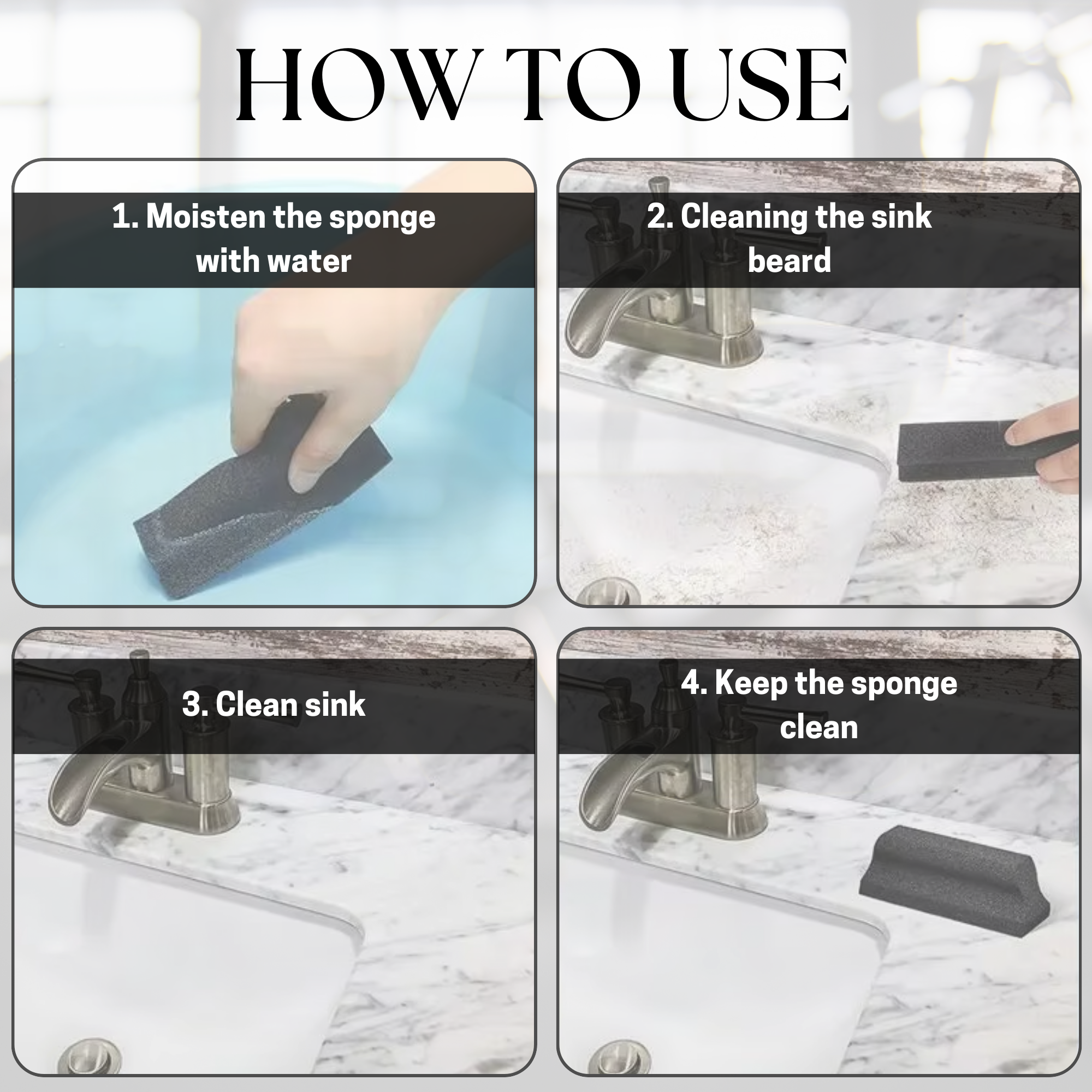 Beard Trimming Catcher Sponge Sink Cleaner Sponge Bathroom Sink Cleaner Highly-Absorbent Sink Sponge Beard Shaving Catcher Reusable Beard Hair Catcher Wet Duster Sponge Barber Supplies