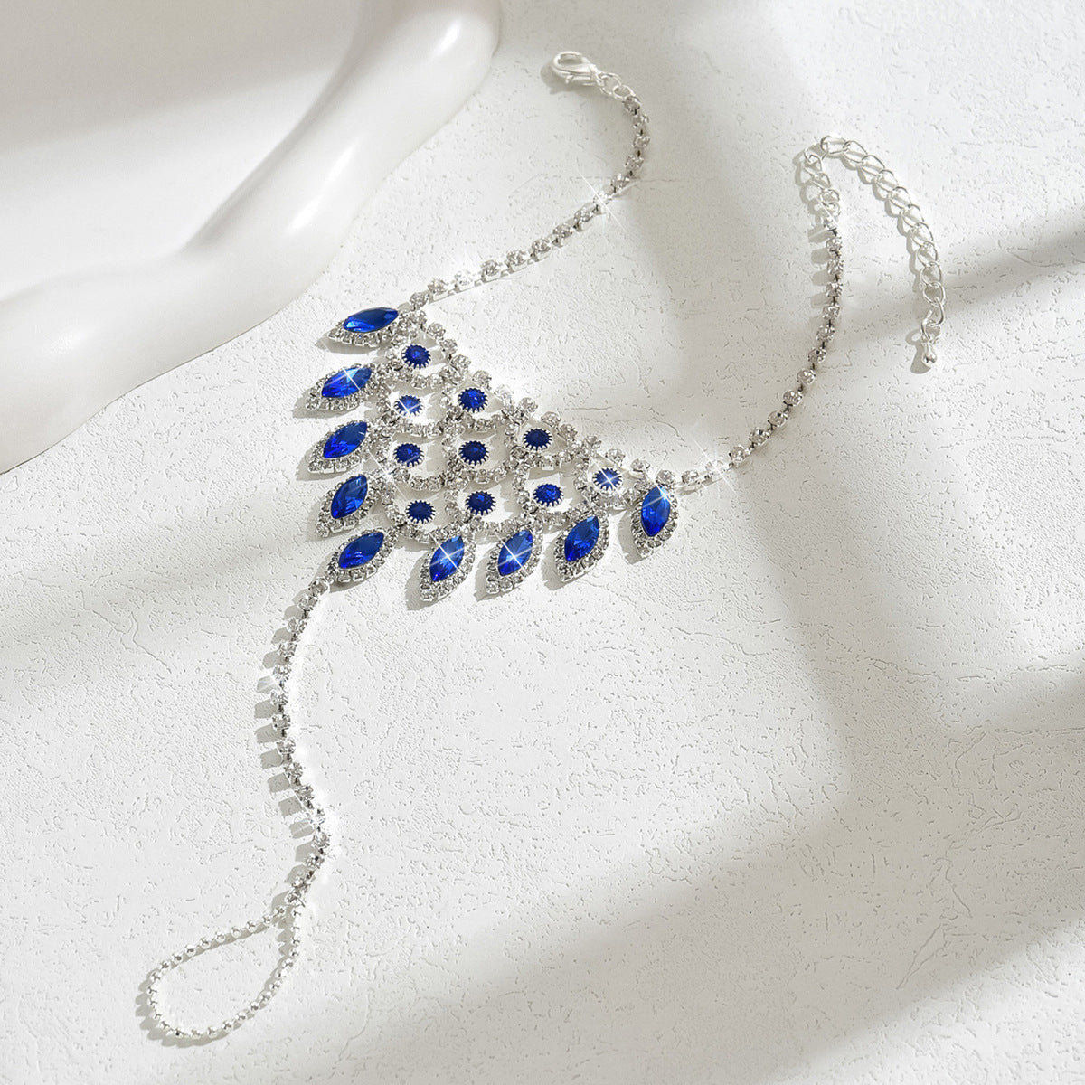 Sweet Bohemian Style Zircon Water Drop Tassel Anklet, Fashionable High-End Beach Casual Holiday Crystal Foot Jewelry For Women