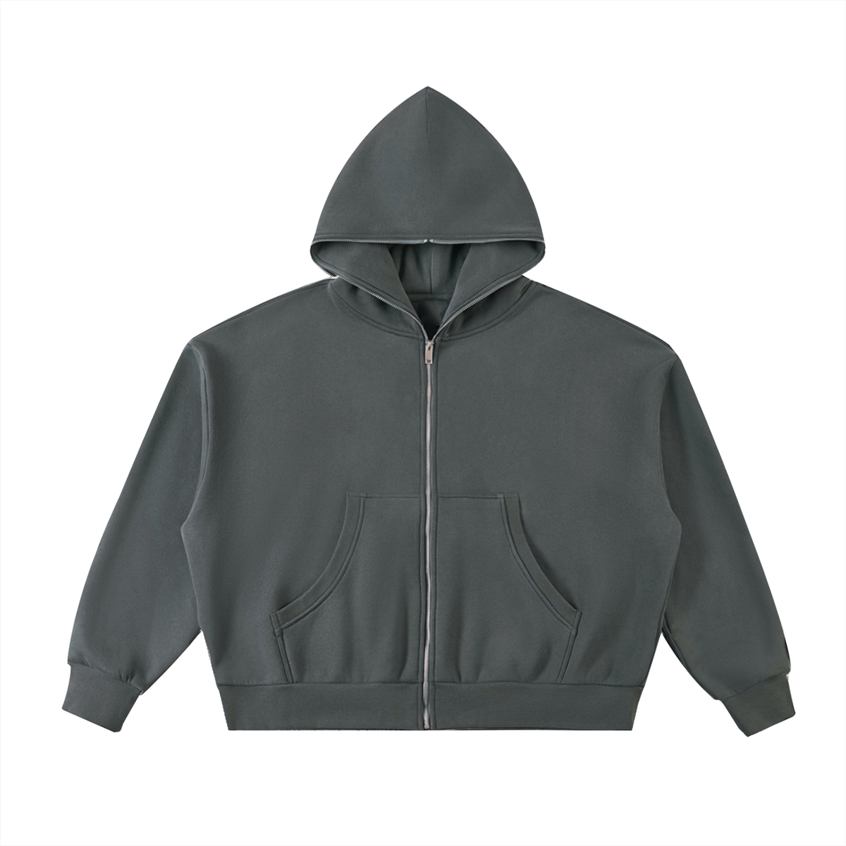 Loki & Ivy Fleeced Full-Zip Boxy Hoodie