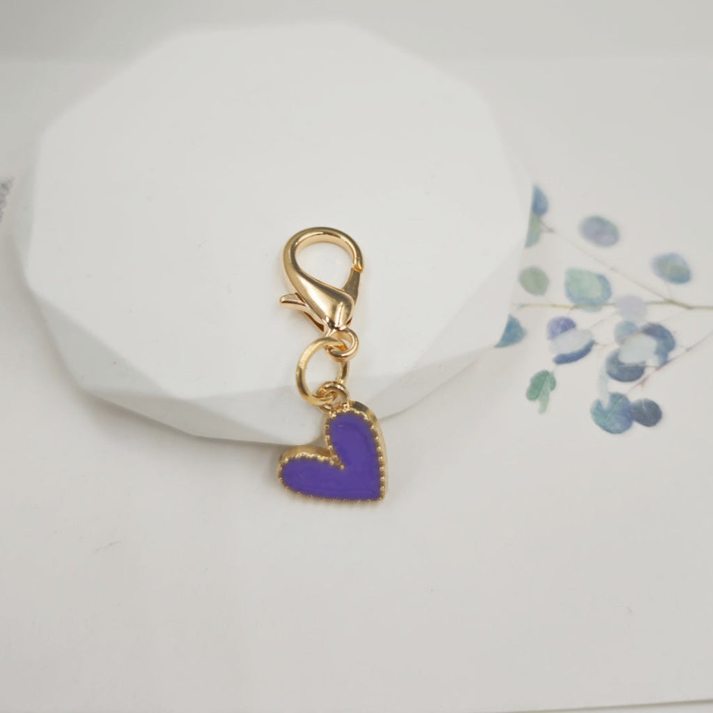 Alloy Oil-drop Heart Pendant, Small Charm, Shoelace Decoration