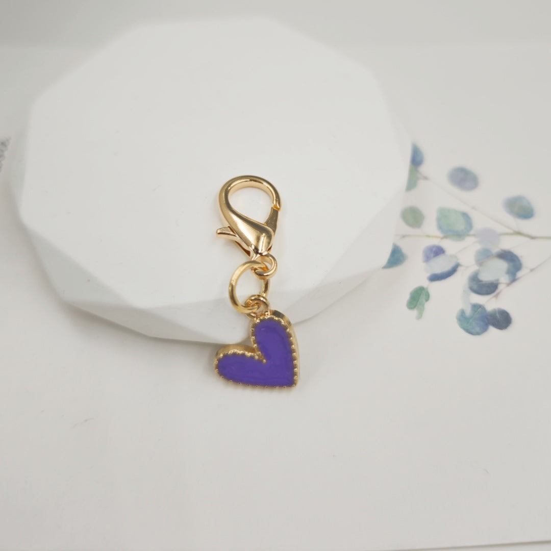 Alloy Oil-drop Heart Pendant, Small Charm, Shoelace Decoration