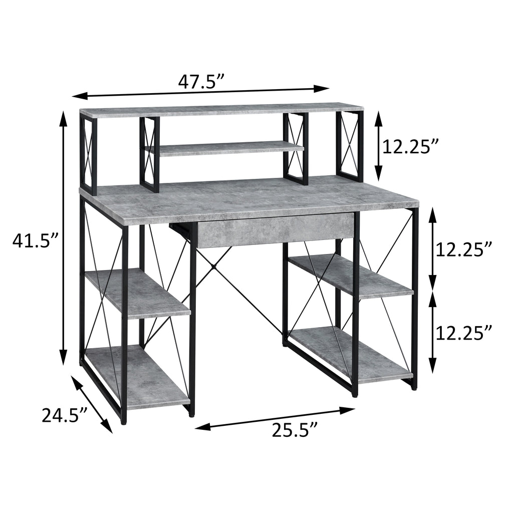 Grey and Black Writing Desk