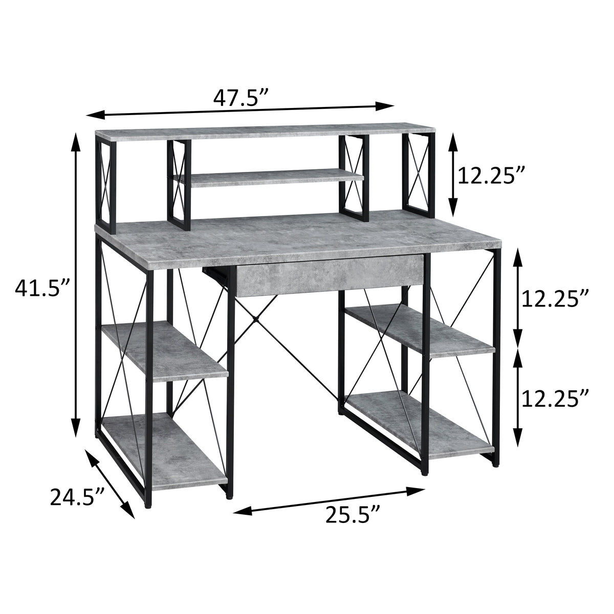 Grey and Black Writing Desk