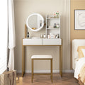 Small Vanity Desk with Mirror and Lights