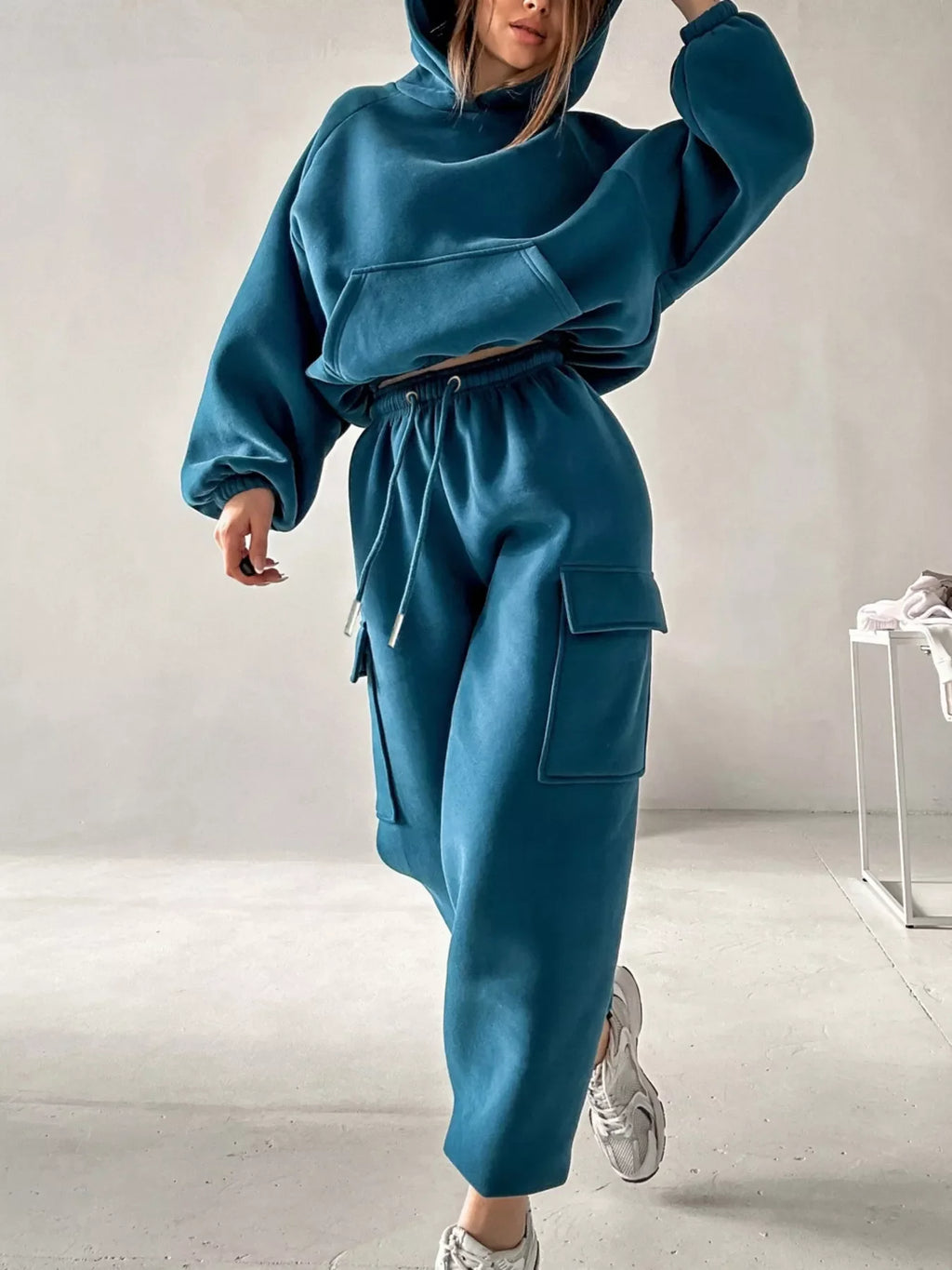 Kangaroo Pocket Hoodie and Joggers Set