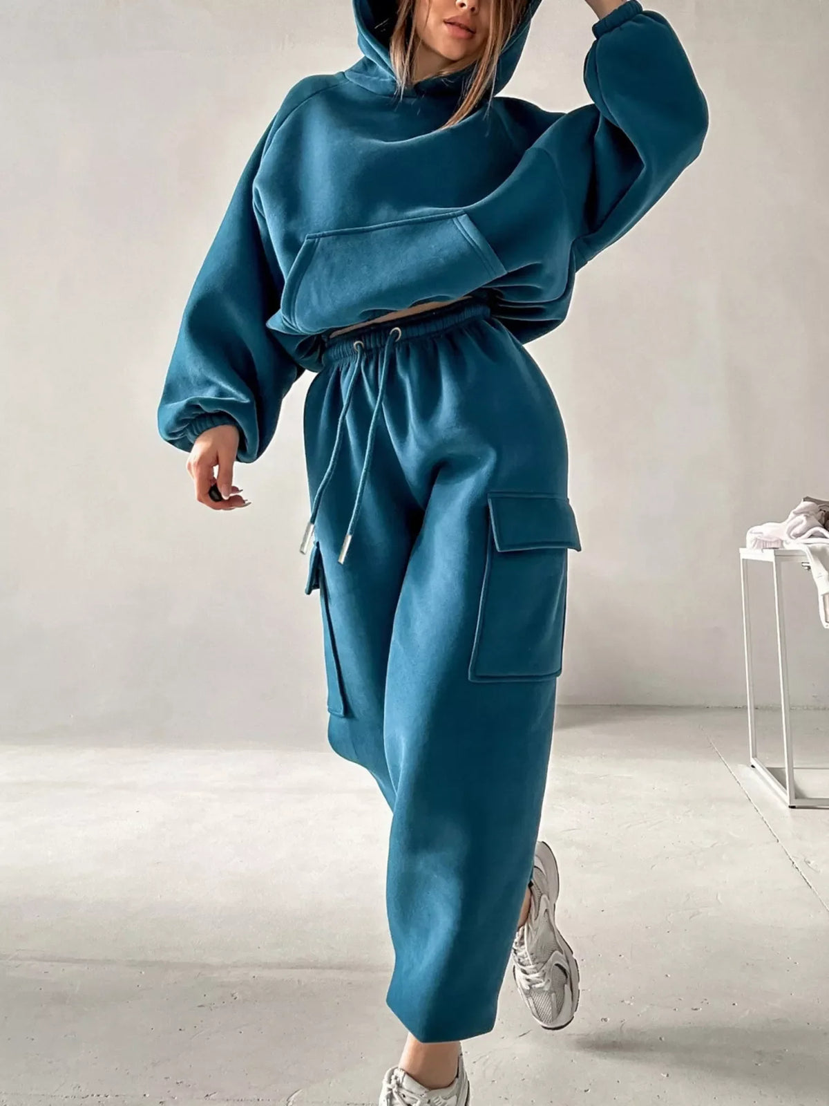 Kangaroo Pocket Hoodie and Joggers Set