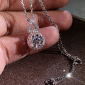 Douyin Popular 2-Carat Moissanite Gourd Pendant Classic Four-Claw Round Diamond Necklace Clavicle Chain For Women