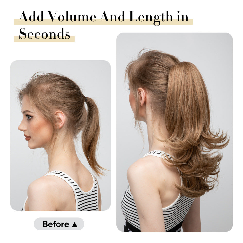 Silk Wig Women's Long Hair Slightly Curly Short Curly