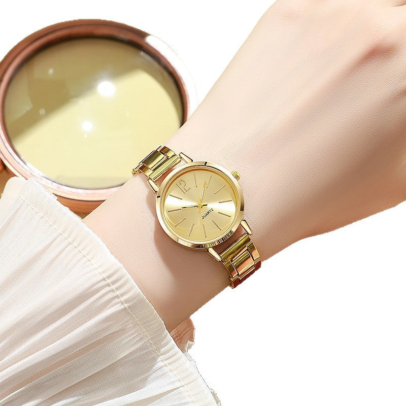 Womens Gold-Plated Steel-Strap Quartz Watch