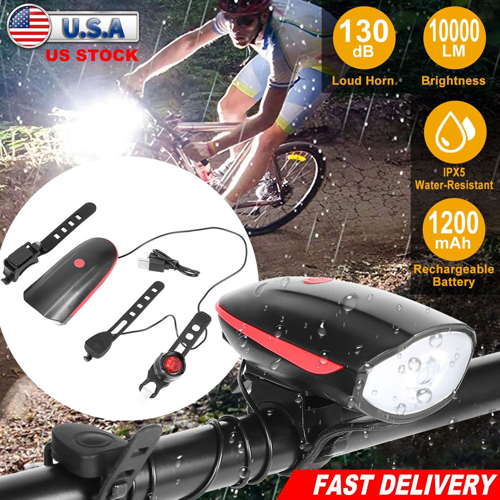 Bike Front & Rear Light with Horn – High-Brightness Safety