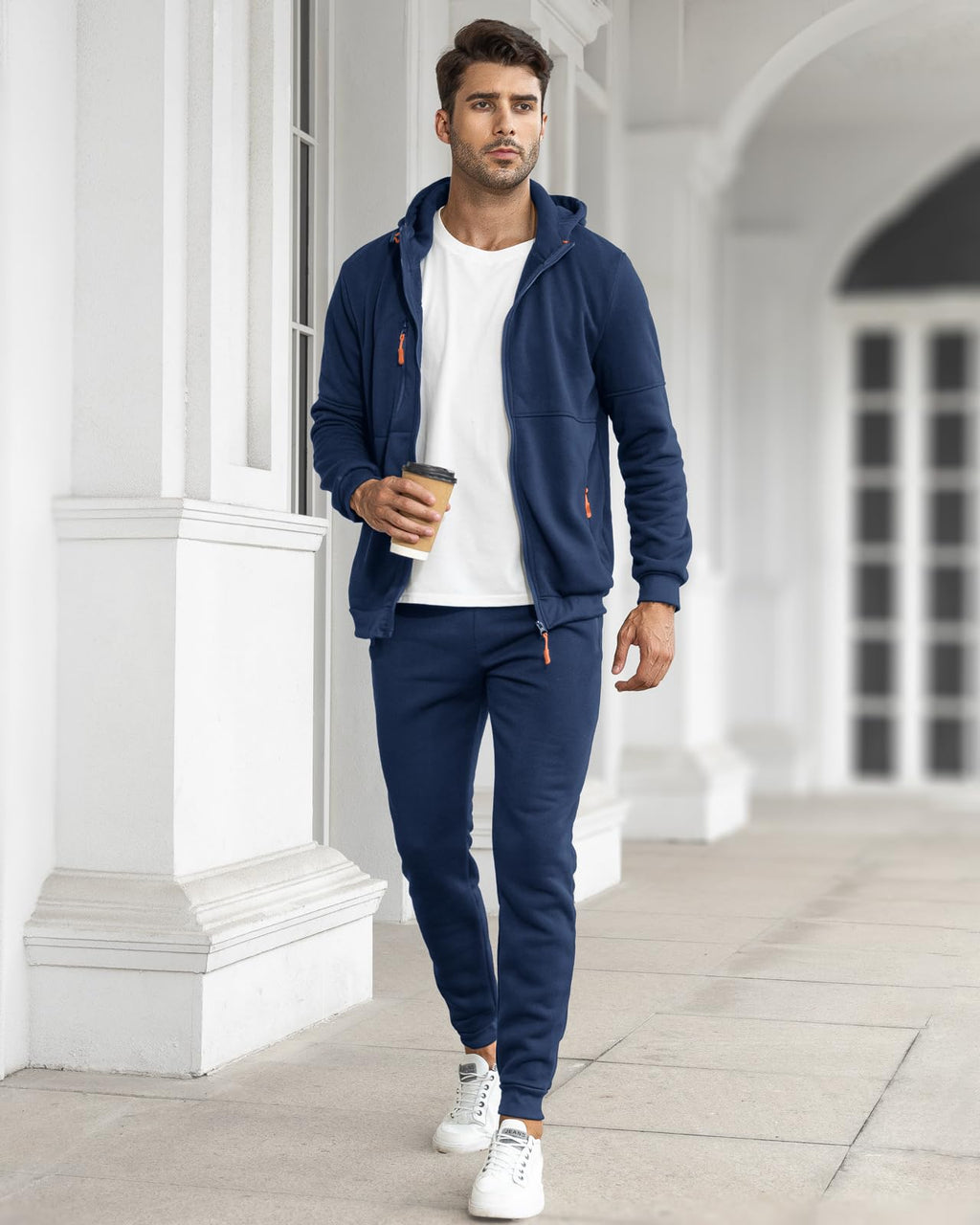 Hakjay Sweatsuits for Men 2 Piece Hoodie Men's Jogging Tracksuit Set Casual Athletic Long Sleeve Outfit Pullover Suit Set