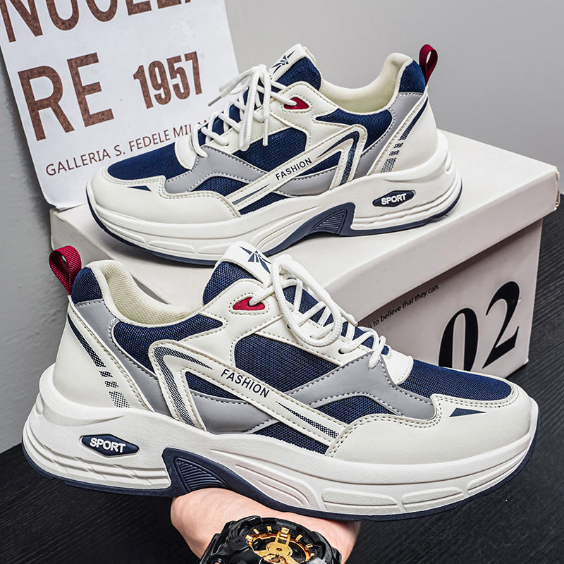 2026 Summer New Men's Thick Sole Height Increasing Sneakers, Wear-resistant, Breathable Trendy Versatile Casual Dad Shoes
