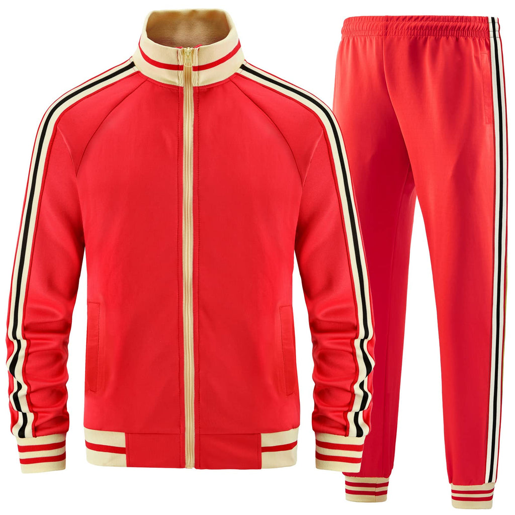 dioxoib Men Track Suits Sets Long Sleeve Full-zip Sweatsuit Active Jackets and Pants 2 Piece Outfits