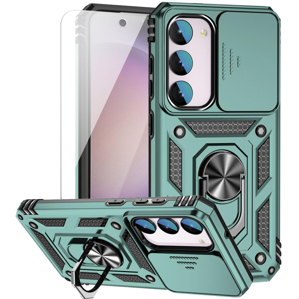 Samsung Galaxy S23 FE 5G Case with Ring Holder & Sliding Camera Cover