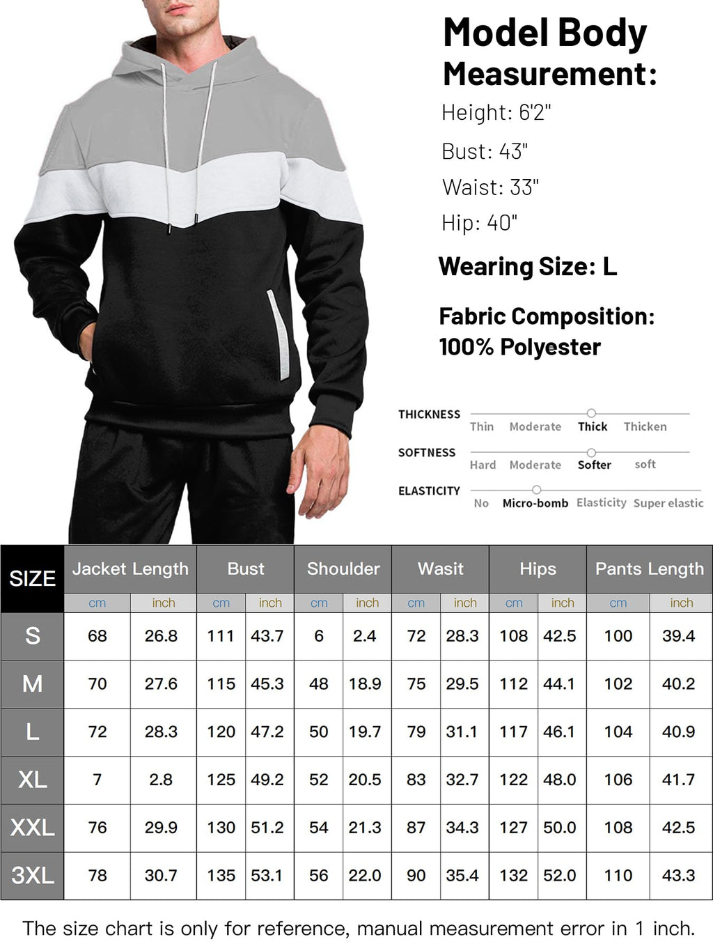 Riskrole Men's Hoodie Tracksuit 2 Pieces Set Athletic Casual Hooded Sweatshirt and Joggers Set Sweatsuit Outfits