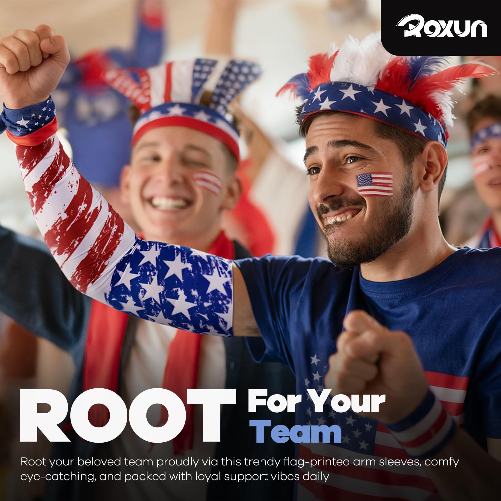 ROXUN Arm Sleeves, Cooling UV Sun Protection Sports Compression for Men/Women
