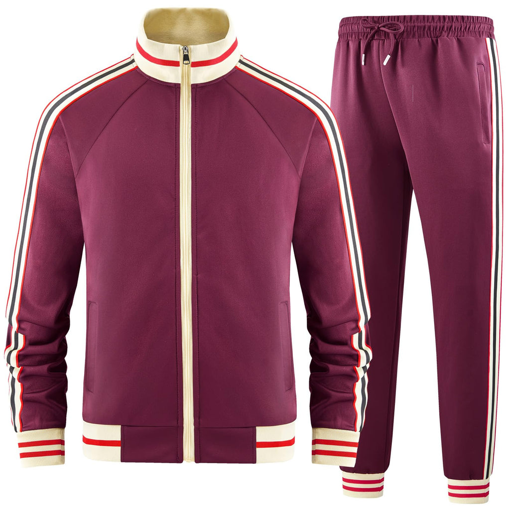 dioxoib Men Track Suits Sets Long Sleeve Full-zip Sweatsuit Active Jackets and Pants 2 Piece Outfits