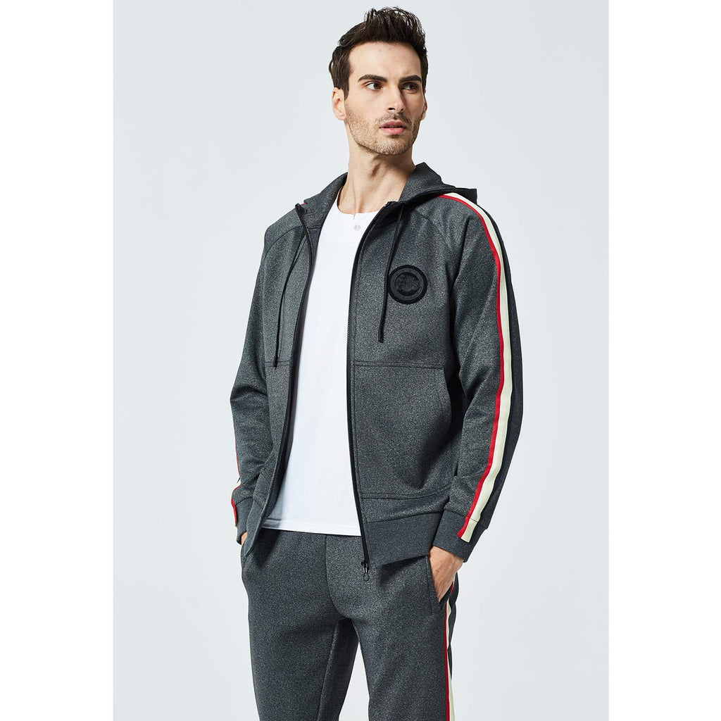 MANTORS Men's Hooded Athletic Tracksuit Full Zip Casual Jogging Gym Sweat Suits