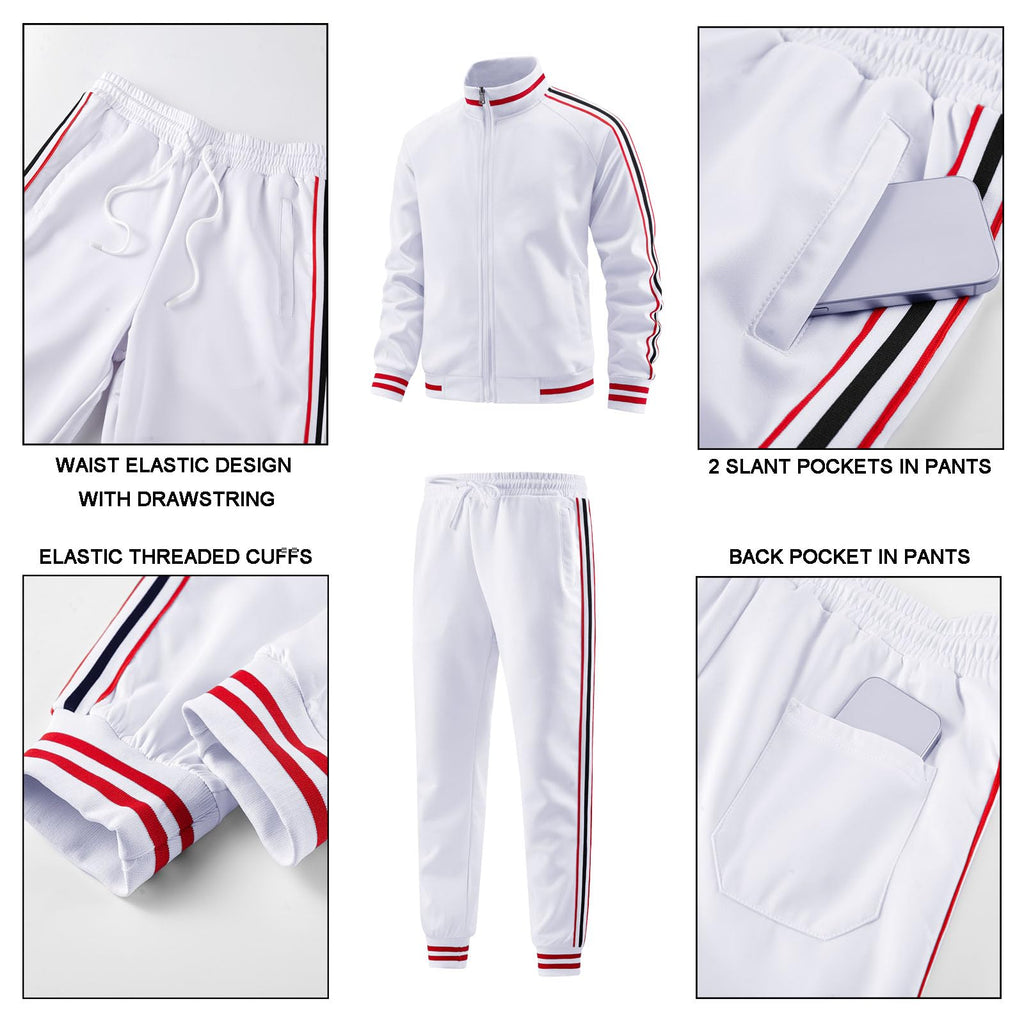 dioxoib Men Track Suits Sets Long Sleeve Full-zip Sweatsuit Active Jackets and Pants 2 Piece Outfits