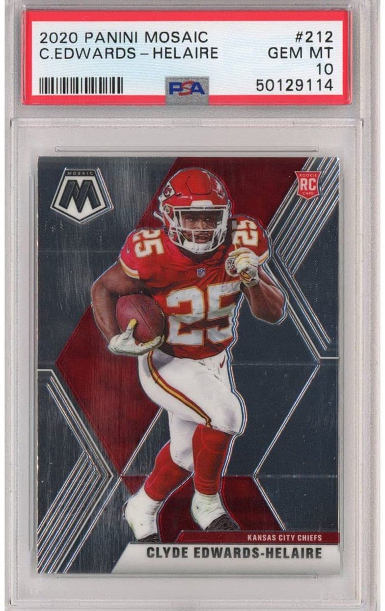 Graded 2020 Panini Mosaic Clyde Edwards-Helaire #212 Rookie RC Football Card PSA 10 Gem Mint