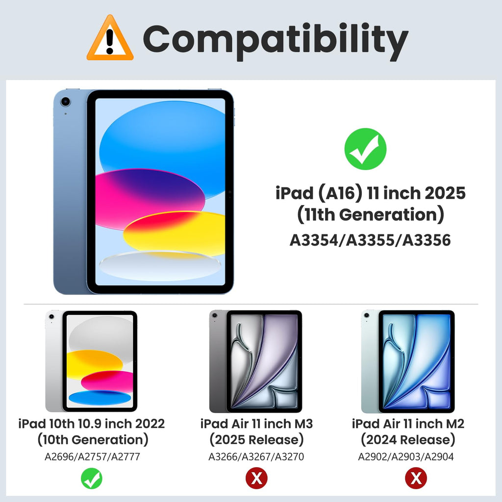 MoKo for iPad (A16) 11th Generation Case 11 Inch 2025, iPad 10th Generation Case 10.9 Inch 2022, Slim Stand Hard PC Translucent Back Shell Smart Cover, Support Touch ID, Auto Wake/Sleep, Navy Blue
