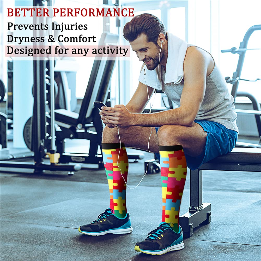 CHARMKING Compression Socks for Women & Men Circulation (8 Pairs) 15-20 mmHg is Best Support for Athletic Running,Cycling