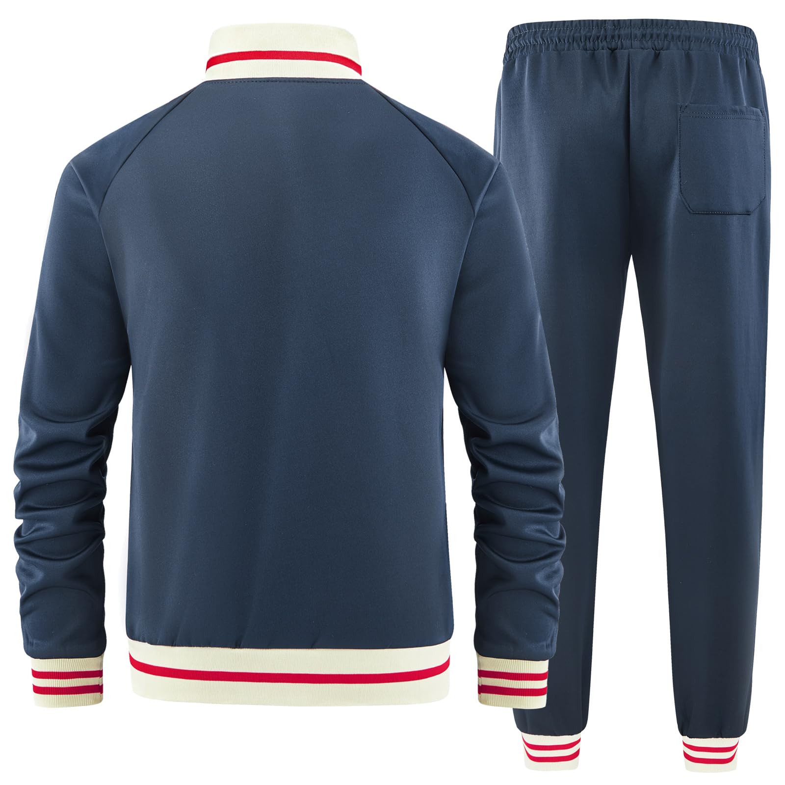 dioxoib Men Track Suits Sets Long Sleeve Full-zip Sweatsuit Active Jackets and Pants 2 Piece Outfits