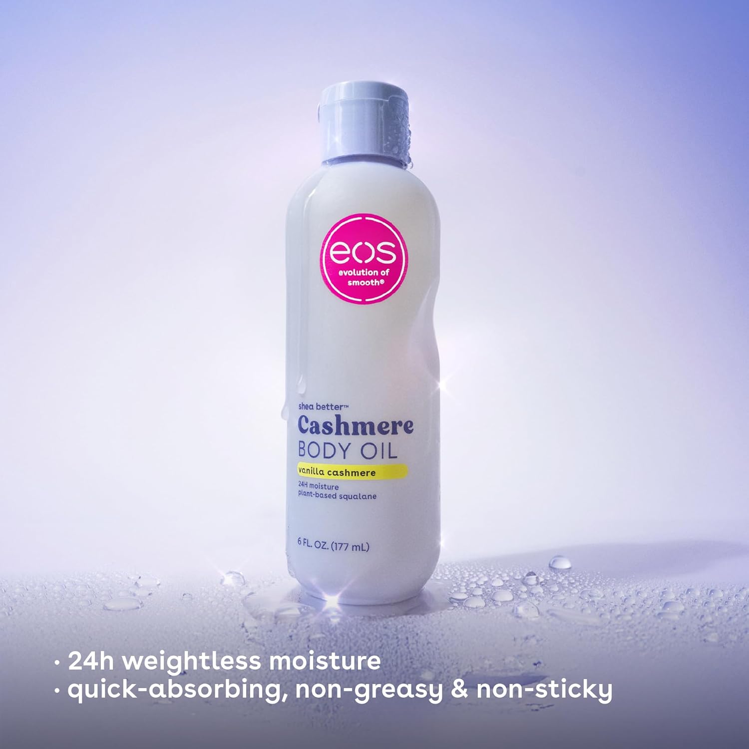 eos Shea Better Body Lotion Vanilla Cashmere, 24-Hour Moisture Skin Care, Lightweight & Non-Greasy, Natural Shea, Vegan, Vanilla Body Lotion, 16 fl oz