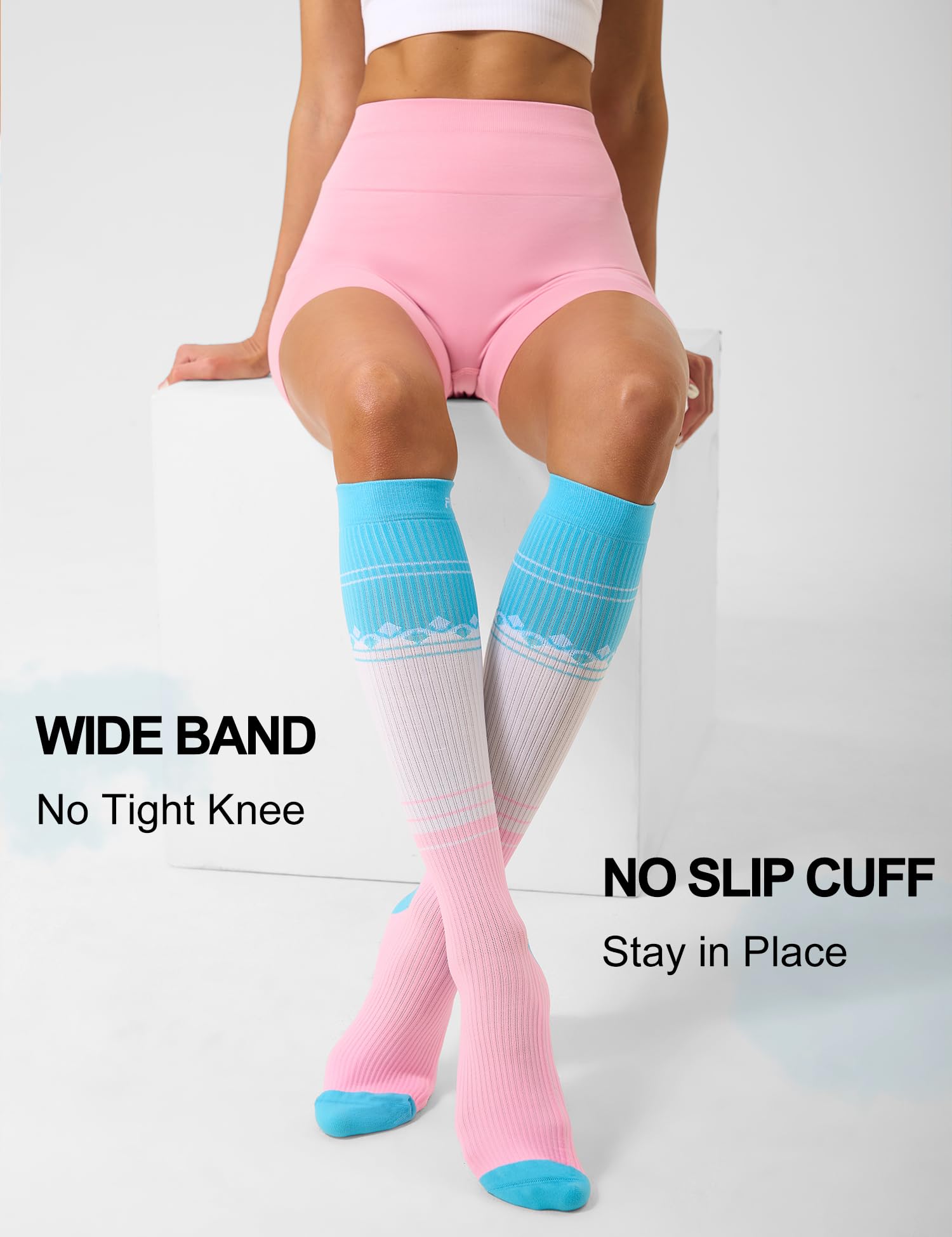 FITRELL 3 Pairs Compression Socks for Women and Men 20-30mmHg-Circulation Support Socks