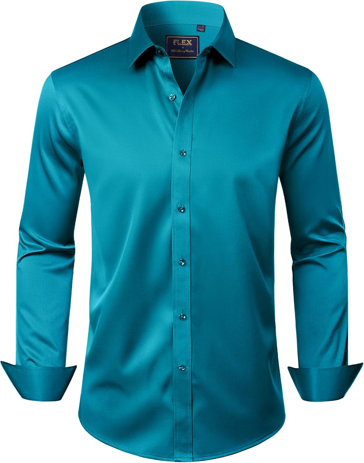 J.VER Men's Dress Shirts Solid Long Sleeve Stretch Wrinkle-Free Formal Shirt Business Casual Button Down Shirts