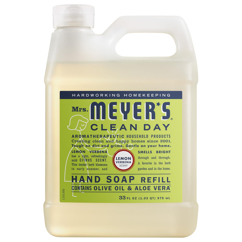 MRS. MEYER'S CLEAN DAY Hand Soap Refill, Rain Water Scent, 33 Fl Oz Bottle
